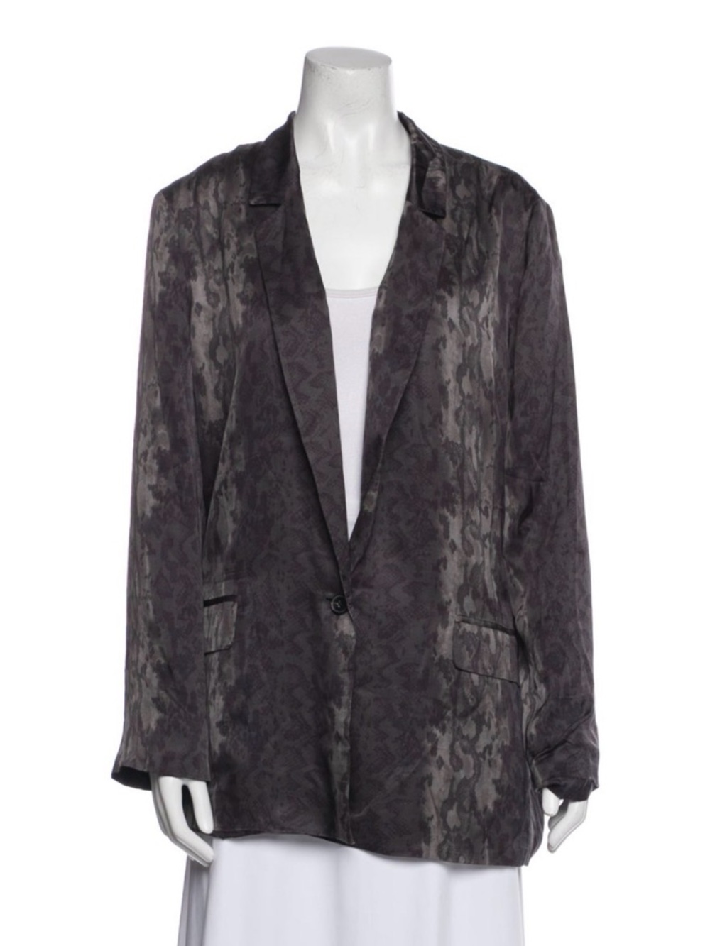 AllSaints snakeskin satin print relaxed  Blazer Jacket